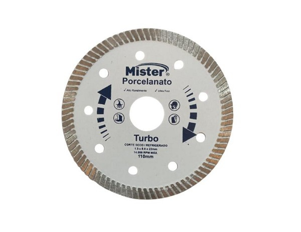 Disco Diamantado Turbo Porcelanato 110mm Mister (peça) 