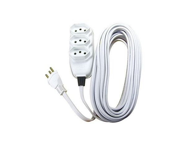 Extensao Tom Tripla 3 Mt 3p 3x0,75mm Br Ilum (peça) 