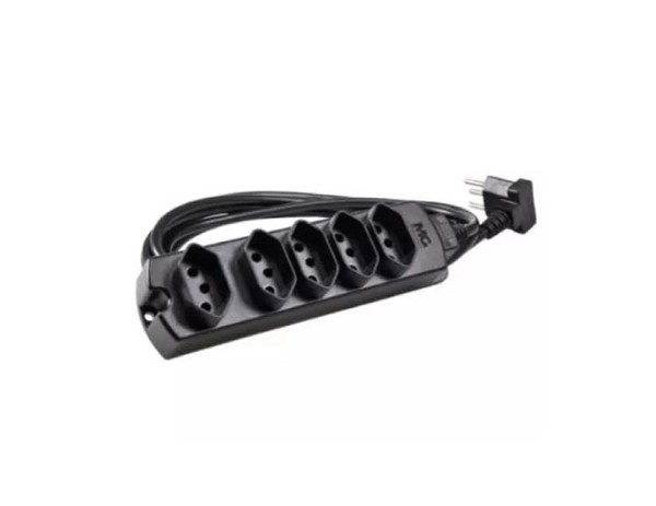 Extensao 5 Tomadas 10a 3p C/3m Preto (peça) 
