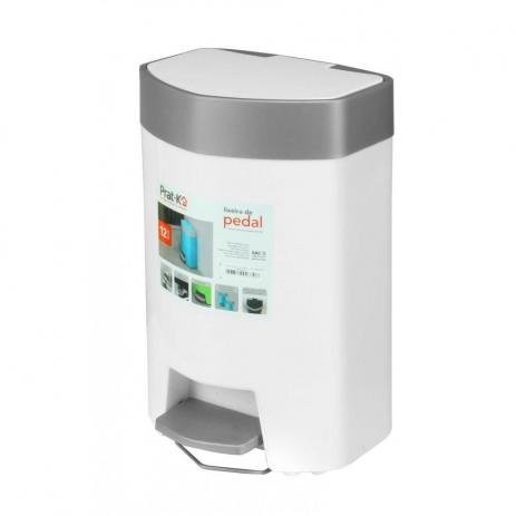 Lixeira Plastica C/pedal Branca 10040.000 Fll (peça) 