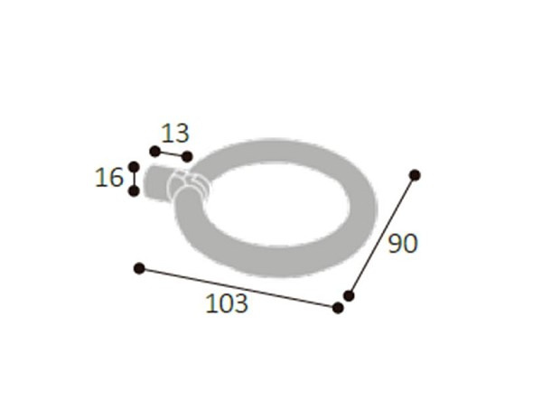 Puxador Pz 128 Argola 90mm Ouro Velho (peça) 