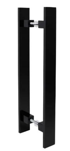 Puxador Alum Barra Duplo Reto 400mm Preto (peça) 