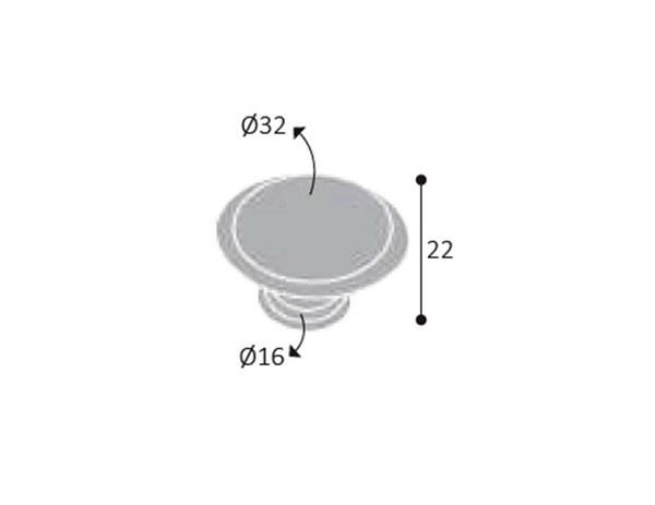 Puxador Pz 72 30mm Botao Ouro Velho (peça) 