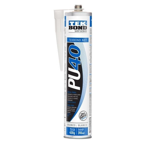 Adesivo Pu40 310ml Branco Tek (peça) 