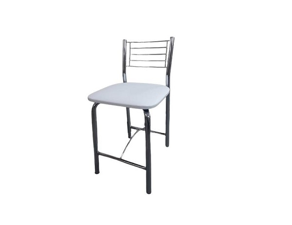 Banqueta Ref B252 Baixa Quad Crom C/assento Branco Fll (peça) 