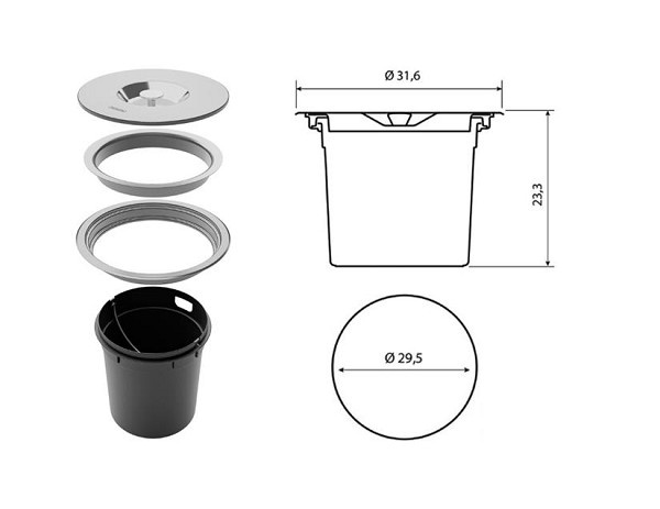 Lixeira P/granito 8l (peça) 