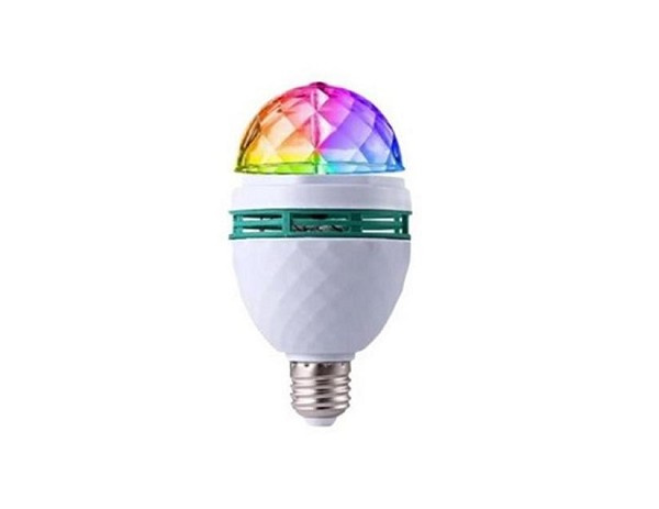 Lampada Led Rgb Giratoria 3w Bivolt E27 (peça) 