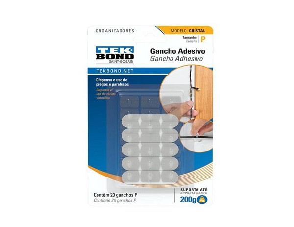 Gancho Cristal Plastico Transp P Tek (peça) 