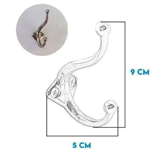 Suporte Gancho Duplo Metalizado (peça) 