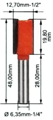 Fresa P/tupia Reta 1/2