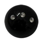 Puxador Res Pingo Preto C/strass Fll (peça) 