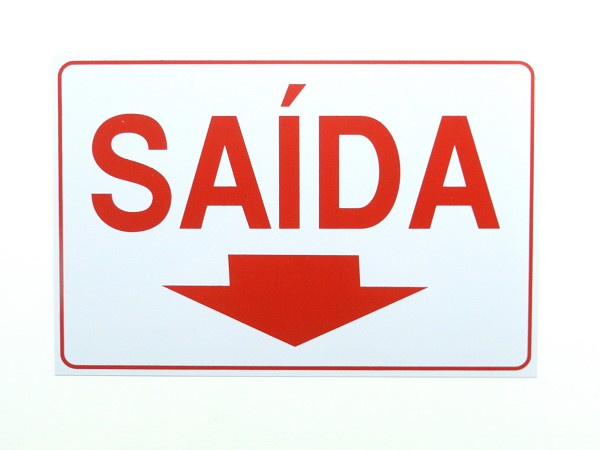 Placa Seta Saida Para Baixo 20x30cm S213/1 (peça) 
