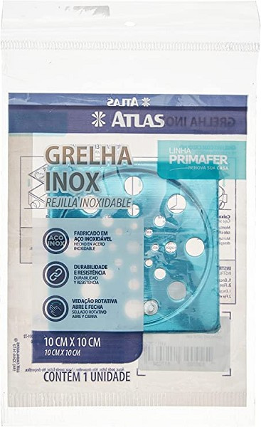 Grelha Quad P/cx Sif 100mm Inox Pr7403 (peça) 