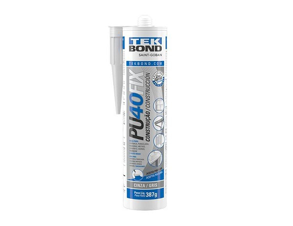 Adesivo Pu40fix 387g/280ml Cinza Tek (peça) 
