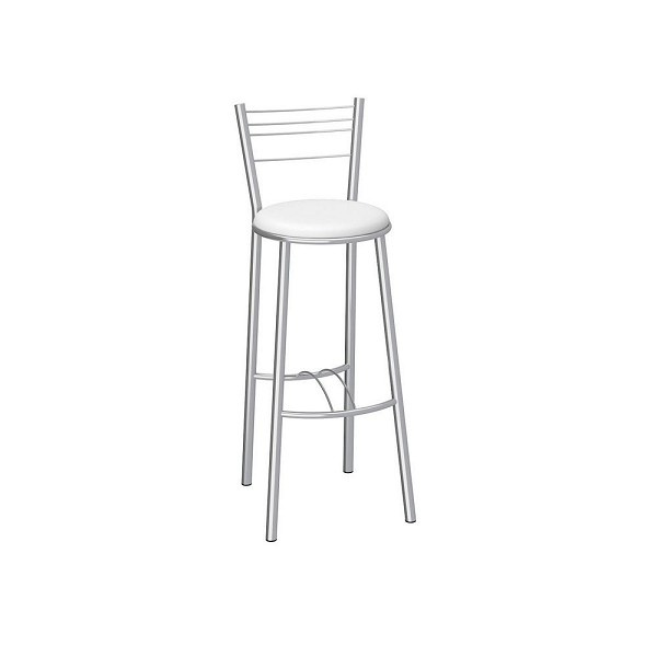 Banqueta Ref B205 Baixa Red Crom C/assento Branco Fll (peça) 