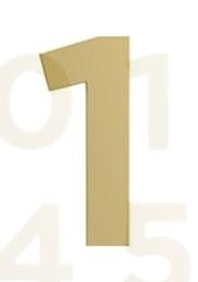 Numero Residencial "1" 125mm Dourado (peça) 