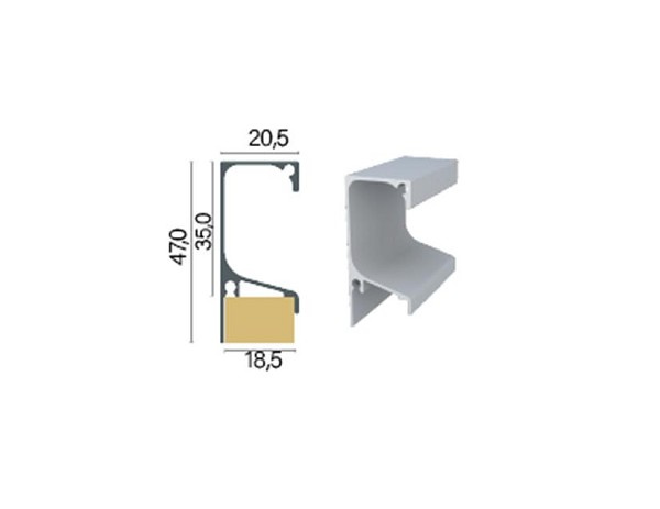 Perfil Pux Aluminio Rm-053 Supra Champagne Claro 18mm Rom Fll (metro Linear) 