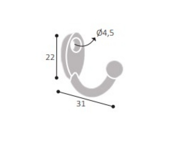 Suporte Gancho Pequeno Ouro Velho (peça) 