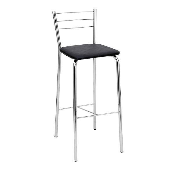 Banqueta Ref B271 Media Quad Crom C/assento Preto (peça) 