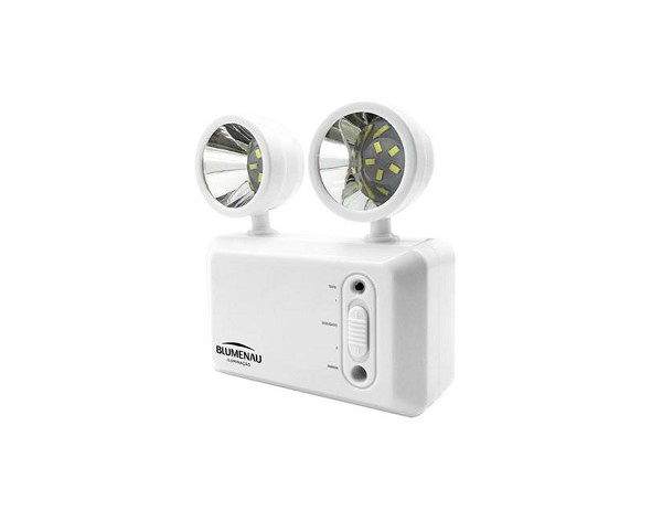 Luminaria Emergencia Bloco Led 3w (600 Lumens) C/bat 2 Farois Biv Fll (peça) 