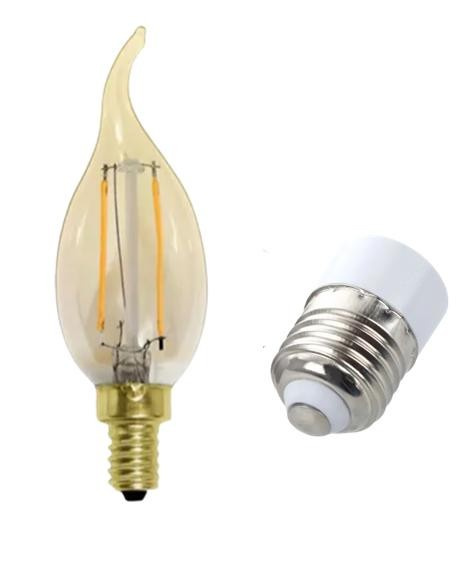 Lampada Led Filamento Vintage Vela Bico Torcido B35 220v Ambar Tas Fll (peça) 