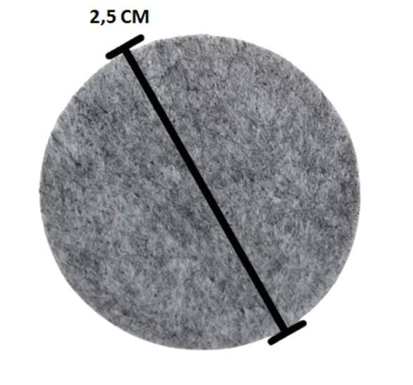 Feltro Adesivo Red 25x2mm A Granel Cinza (peça) 