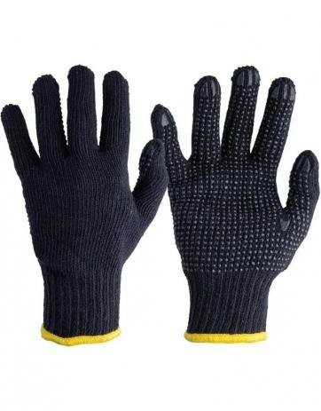 Luva Tricot Algodao Pigmentada 2 Fios Preta (par) 