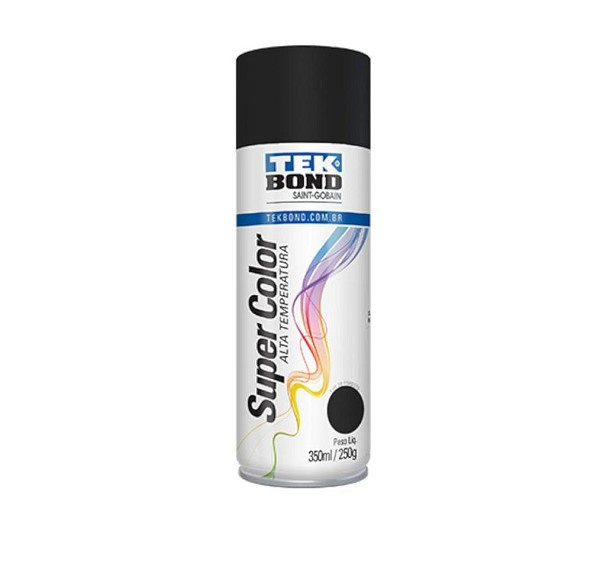 Tinta Aerosol Uso Geral 350ml/250g Preto Fosco Alta Temp (peça) 