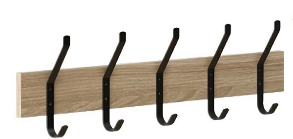 Cabideiro Duplo Nogueira C/5 Ganchos Preto 10554.025 (peça) 