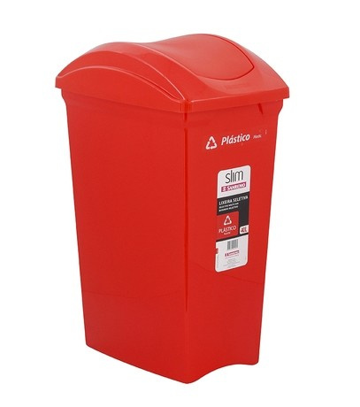 Lixeira Plast Seletiva 40l Sr64/22 Vermelha Fll (peça) 