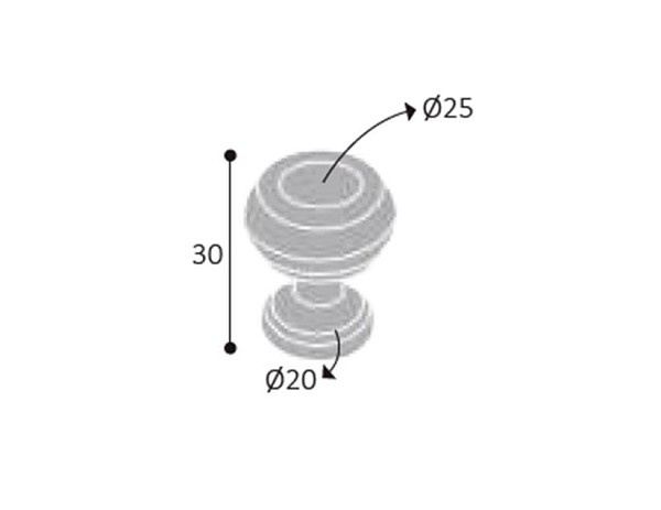 Puxador Pz 84 Botao 25mm Ouro Velho (peça) 