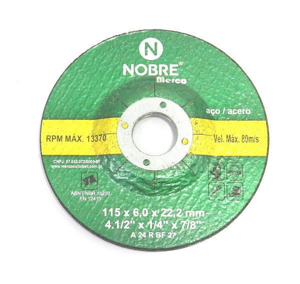 Disco Desbaste 4.1/2" (115x6,0x22,2mm) (peça) 