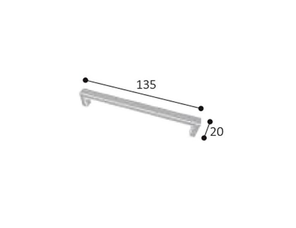 Puxador Pz 125 Jetta 128mm Preto (peça) 