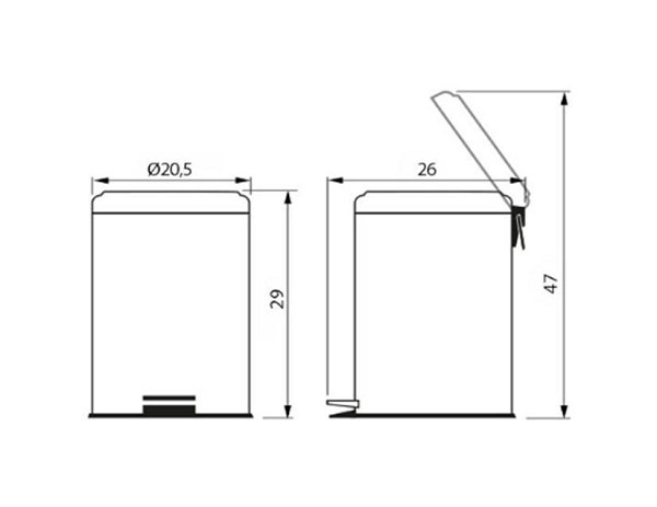 Lixeira C/pedal Brasil 5l Aco Inox 94538/105 (peça) 
