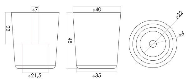 Sapata Plastica 40x50 Preta (peça) 