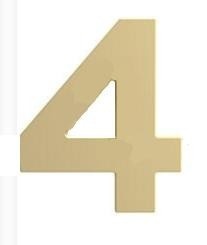 Numero Residencial "4" 125mm Dourado (peça) 