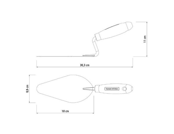 Colher De Pedreiro Met Quadrado 7cm Cabo Madeira (peça) 