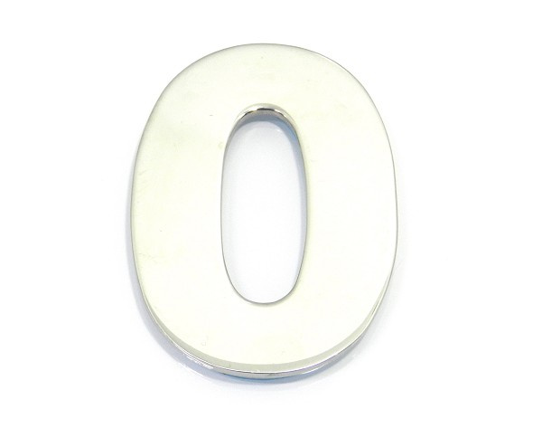 Numero Residencial "0" 95x125x3mm C/fita Adesiva Inox Pol Fll (peça) 