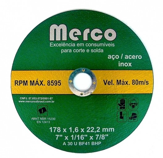 Disco Corte 7" (178x1,6x22mm) (peça) 