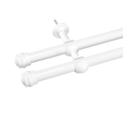Kit Varao Cortina Duplo 2,5mt Branco 2175250010 (conjunto) 