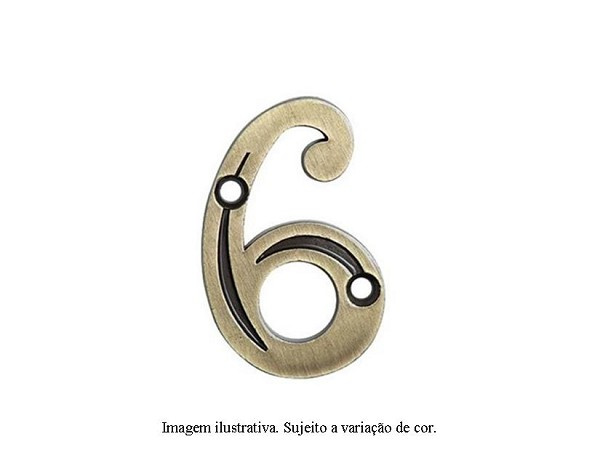 Numero Residencial "6" Zamac Antique (peça) 
