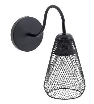 Arandela Cage E27 Preto Fll (peça) 