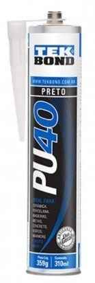 Adesivo Pu40 310ml Preto Tek (peça) 