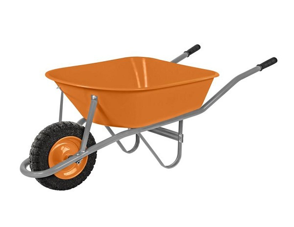 Carrinho Mao Braco Met Cacamba Funda Laranja Pneu Macico Borracha (peça) 