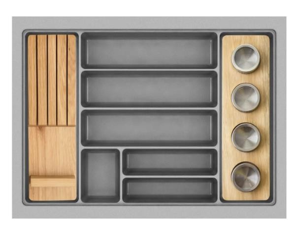 Divisor C/porta Facas/temperos 640x480mm Cinza Fll (peça) 