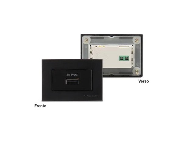 Conj Tomada Carregador Usb2a Biv Eb Sleek Pa017271 Mg (peça) 