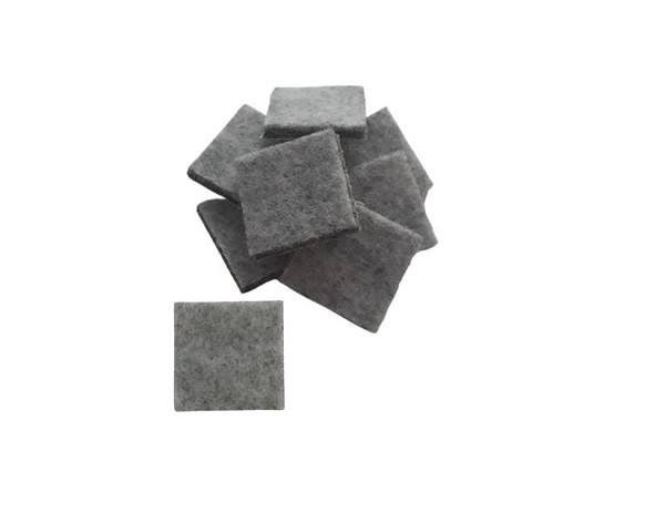 Feltro Adesivo 20x20x3mm Quadrado A Granel Cinza (peça) 