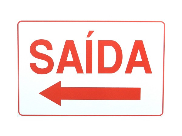 Placa Seta Saida A Esquerda 20x30cm S212 Fll (peça) 