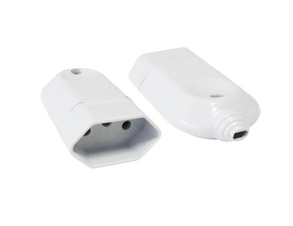 Plugue Femea 10a 3p Branco (peça) 