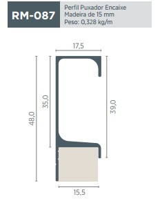 Perfil Pux Aluminio Rm-087 (sp047) *** (metro Linear) 